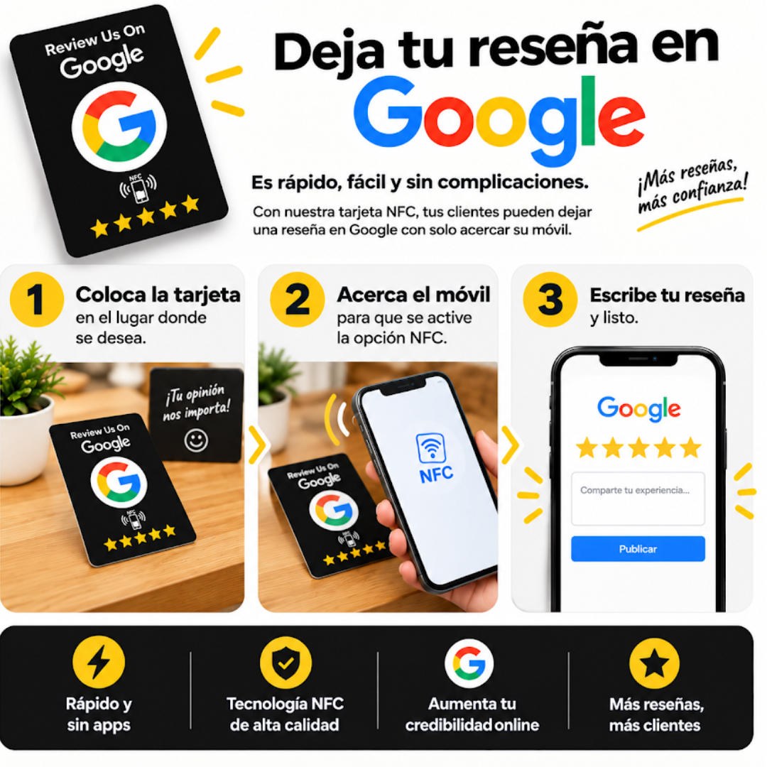 Tarjetas NFC para reseñas de Google