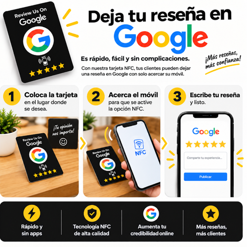 Tarjetas NFC para reseñas de Google